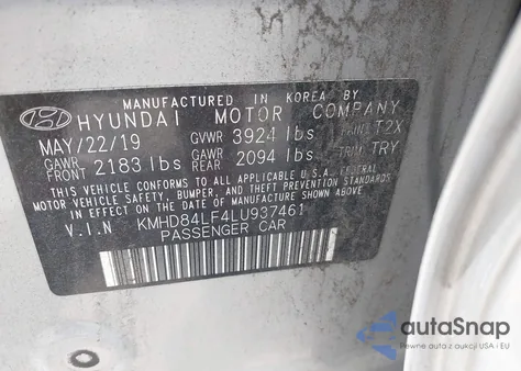 2020 Hyundai Elantra Sel from USA, damaged, VIN KMHD84LF4LU937461